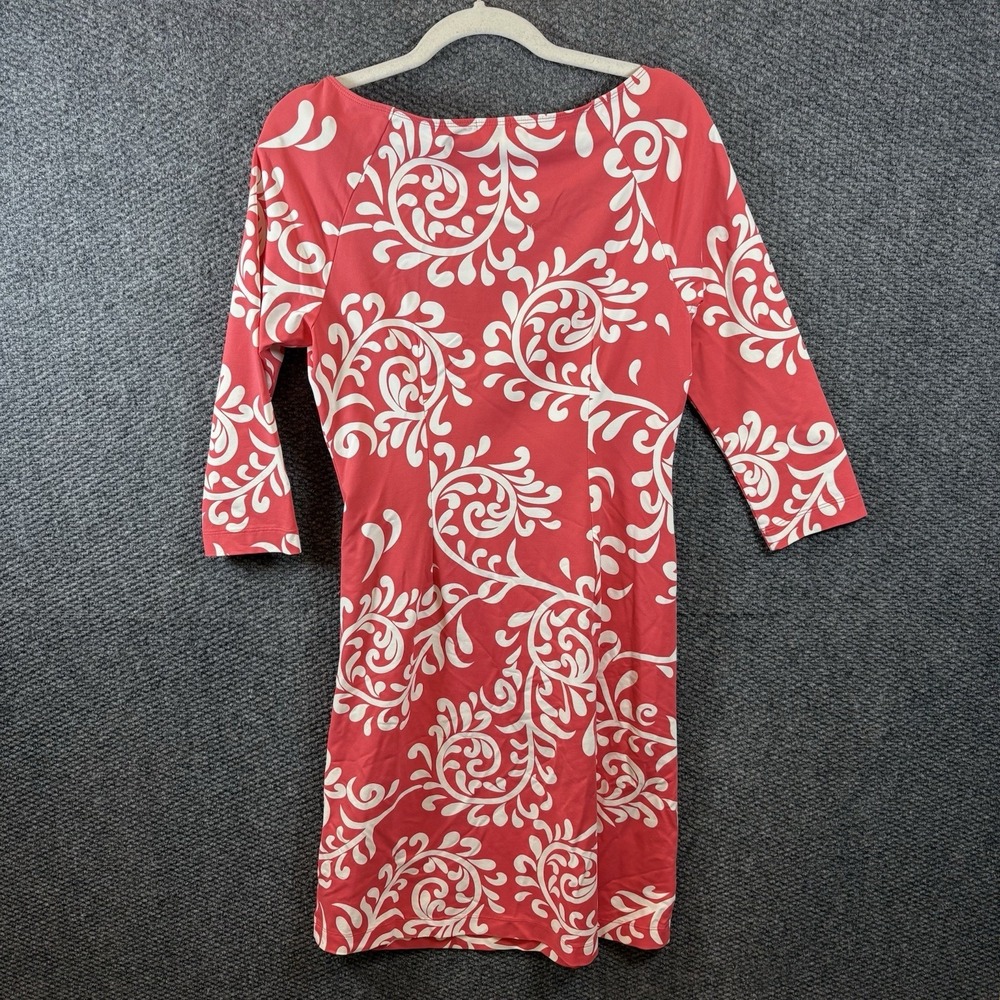 NWT J Mclaughlin Sage Mega Swirl Dress S Rose Pink 3/4 Sleeve Side Coral - Picture 3 of 7